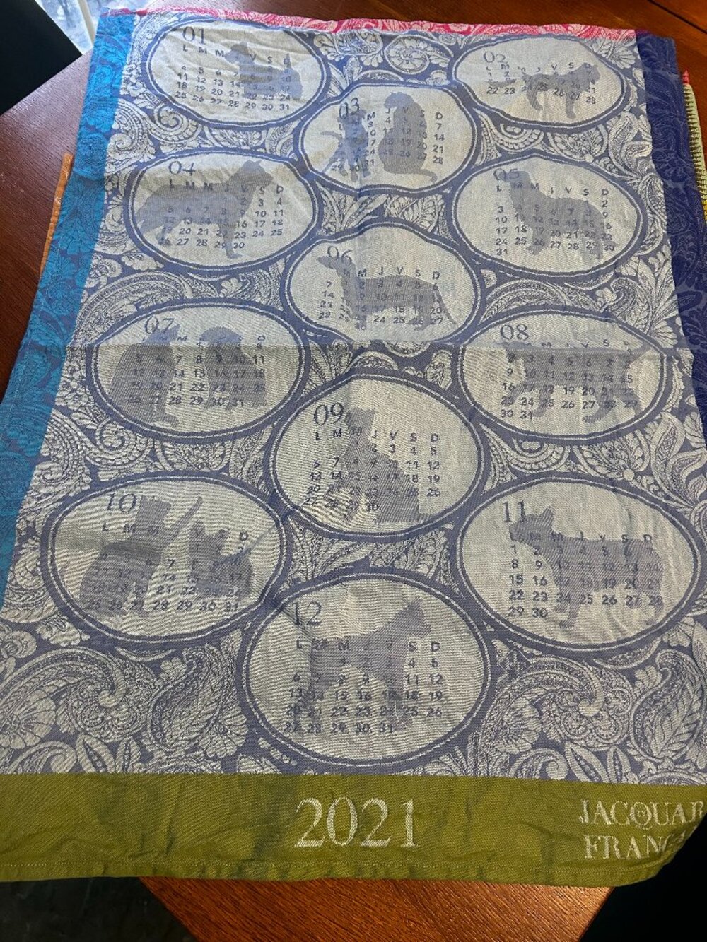 2021-2023Le Jacquard Français 100% Cotton Calendar Tea Towels Set of 3